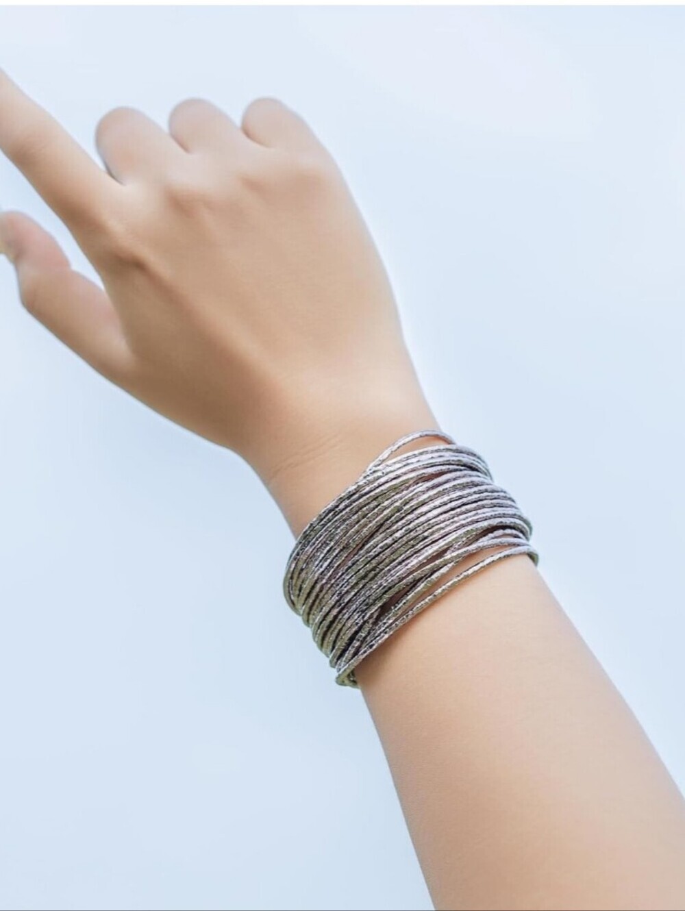 Multi-Strand Silver Wrap Bracelet - Women Jewelry